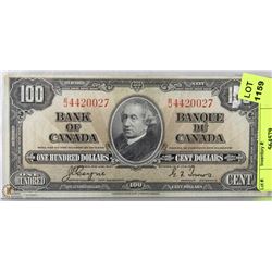 1937 CANADIAN $100 BILL