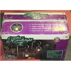 GARDEN BY CANDLE LIGHT OUTDOOR BRASS SQUARE CANDLE