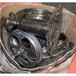 BOX OF SILVER PLATED ITEMS