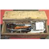 Image 1 : WOOD BOX OF VINTAGE TOOLS