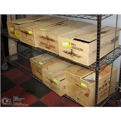 LOT OF 7 WOOD WINE CRATES