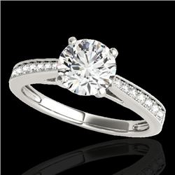 1.25 CTW H-SI/I Certified Diamond Solitaire Ring 10K White Gold - REF-158W2H - 35005
