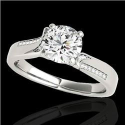 1.18 CTW H-SI/I Certified Diamond Solitaire Ring 10K White Gold - REF-180K2R - 35285