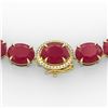 Image 1 : 170 CTW Ruby & VS/SI Diamond Necklace 14K Yellow Gold - REF-993W8H - 22313