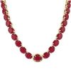 Image 2 : 170 CTW Ruby & VS/SI Diamond Necklace 14K Yellow Gold - REF-993W8H - 22313