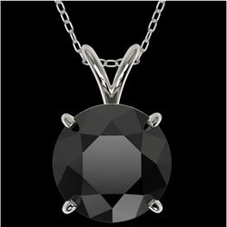 2.58 CTW Fancy Black VS Diamond Solitaire Necklace 10K White Gold - REF-62H9W - 36821