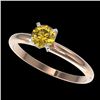 Image 1 : 0.50 CTW Certified Intense Yellow SI Diamond Solitaire Engagement Ring 10K Rose Gold - REF-58M2F - 3