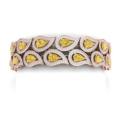 20.11 CTW Royalty Canary Citrine & VS Diamond Bracelet 18K Rose Gold - REF-763M6F - 39493