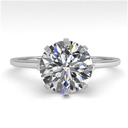 2 CTW VS/SI Diamond Solitaire Engagement Ring 18K White Gold - REF-933T9X - 35766