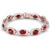 Image 4 : 22.15 CTW Royalty Ruby & VS Diamond Bracelet 18K Rose Gold - REF-418W2H - 38962