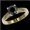 Image 2 : 1.50 CTW Fancy Black VS Diamond Solitaire Engagement Ring 10K Yellow Gold - REF-44M2F - 33024