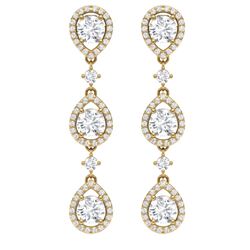 4.45 CTW Royalty Designer VS/SI Diamond Earrings 18K Yellow Gold - REF-538X2T - 39107