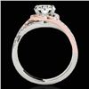 Image 2 : 1.5 CTW H-SI/I Certified Diamond Solitaire Halo Ring Two Tone 10K White & Rose Gold - REF-178M2F - 3