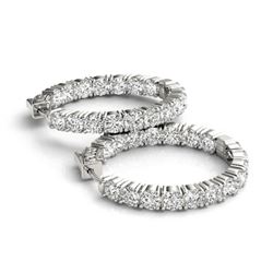 8 CTW Diamond VS/SI Certified 23 Mm Hoop Earrings 14K White Gold - REF-936W8H - 29023