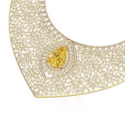 59.27 CTW Royalty Canary Citrine & VS Diamond Necklace 18K Yellow Gold - REF-2454H5W - 39584