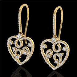 2.50 CTW VS/SI Diamond Certified Micro Pave Designer Earrings 14K Yellow Gold - REF-179F3M - 20098