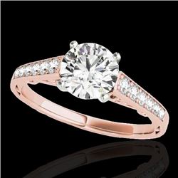 1.35 CTW H-SI/I Certified Diamond Solitaire Ring 10K Rose Gold - REF-156H4W - 34908