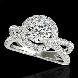 2.01 CTW H-SI/I Certified Diamond Solitaire Halo Ring 10K White Gold - REF-209R3K - 34025