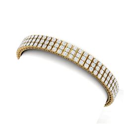 12 CTW Certified SI/I Diamond Bracelet 18K Yellow Gold - REF-620N5Y - 39943