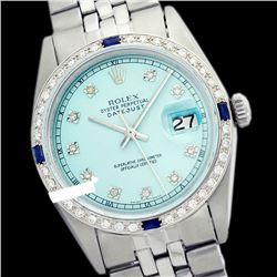 Rolex Ladies Stainless Steel, Diam Dial & Diam/Sapphire Bezel, Saph Crystal - REF-355K6R