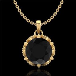 1.36 CTW Fancy Black Diamond Solitaire Art Deco Stud Necklace 18K Yellow Gold - REF-85W5H - 38103