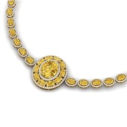 39.04 CTW Royalty Canary Citrine & VS Diamond Necklace 18K Yellow Gold - REF-818M2F - 39290
