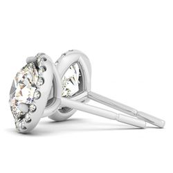 2.75 CTW Diamond Solitaire Earrings VS/SI Certified 14K White Gold - REF-744K2R - 29267