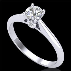 0.40 CTW VS/SI Diamond Solitaire Art Deco Ring 18K White Gold - REF-58N2Y - 37277