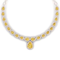 48.24 CTW Royalty Canary Citrine & VS Diamond Necklace 18K Rose Gold - REF-781Y8N - 39433