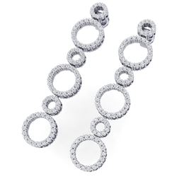 1.50 CTW Certified SI/I Diamond Halo Earrings 18K White Gold - REF-126N5Y - 40181