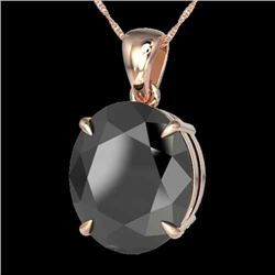 9 CTW Black VS/SI Diamond Certified Designer Solitaire Necklace 14K Rose Gold - REF-193H6W - 21894
