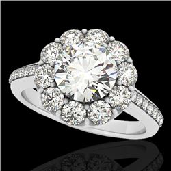 2.75 CTW H-SI/I Certified Diamond Solitaire Halo Ring 10K White Gold - REF-392N2Y - 33254
