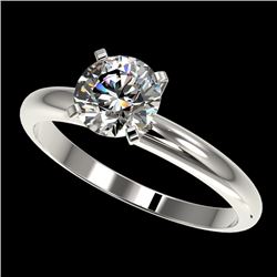 1.25 CTW Certified H-SI/I Quality Diamond Solitaire Engagement Ring 10K White Gold - REF-245R5K - 32