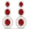 Image 1 : 17.51 CTW Royalty Designer Ruby & VS Diamond Earrings 18K Rose Gold - REF-345K5R - 39205