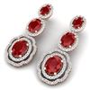 Image 5 : 17.51 CTW Royalty Designer Ruby & VS Diamond Earrings 18K Rose Gold - REF-345K5R - 39205
