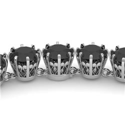 34 CTW Certified Black VS Diamond Necklace 18K White Gold - REF-1127Y3N - 35808