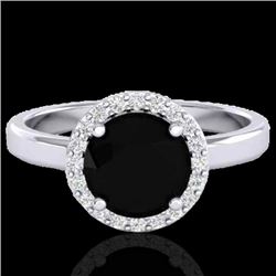 2 CTW Halo VS/SI Diamond Certified Micro Pave Ring Solitaire 18K White Gold - REF-78T8X - 21620