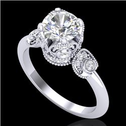 1.75 CTW VS/SI Diamond Art Deco Ring 18K White Gold - REF-398W2H - 36854