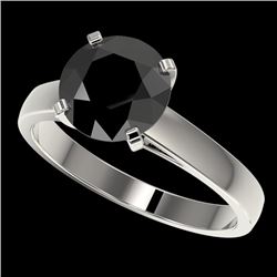2.50 CTW Fancy Black VS Diamond Solitaire Engagement Ring 10K White Gold - REF-67N3Y - 33042