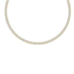 12 CTW Certified SI/I Diamond Halo Necklace 18K Yellow Gold - REF-763N6Y - 40171