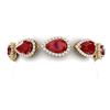 Image 1 : 42 CTW Royalty Designer Ruby & VS Diamond Bracelet 18K Yellow Gold - REF-600F2M - 38861