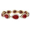 Image 4 : 42 CTW Royalty Designer Ruby & VS Diamond Bracelet 18K Yellow Gold - REF-600F2M - 38861