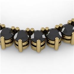 60 CTW Solitaire Certified Black VS Diamond Necklace 14K Yellow Gold - REF-1757K5R - 29908