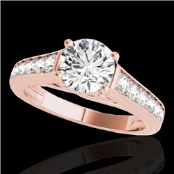 1.5 CTW H-SI/I Certified Diamond Solitaire Ring 10K Rose Gold - REF-176Y4N - 34899