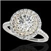 Image 1 : 1.5 CTW H-SI/I Certified Diamond Solitaire Halo Ring Two Tone 10K White & Yellow Gold - REF-163M6F -
