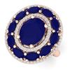Image 1 : 8.05 CTW Royalty Designer Sapphire & VS Diamond Ring 18K Rose Gold - REF-143H6W - 39244