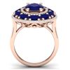 Image 4 : 8.05 CTW Royalty Designer Sapphire & VS Diamond Ring 18K Rose Gold - REF-143H6W - 39244