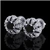 2.01 CTW Fancy Black Diamond Art Deco Micro Pave Stud Earrings 18K White Gold - REF-143R6K - 37730