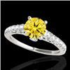 1.75 CTW Certified Si Fancy Intense Yellow Diamond Solitaire Ring 10K White Gold - REF-214W5H - 3499