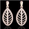 2 CTW Micro Pave VS/SI Diamond Certified Designer Earrings 14K Rose Gold - REF-159F5M - 21473